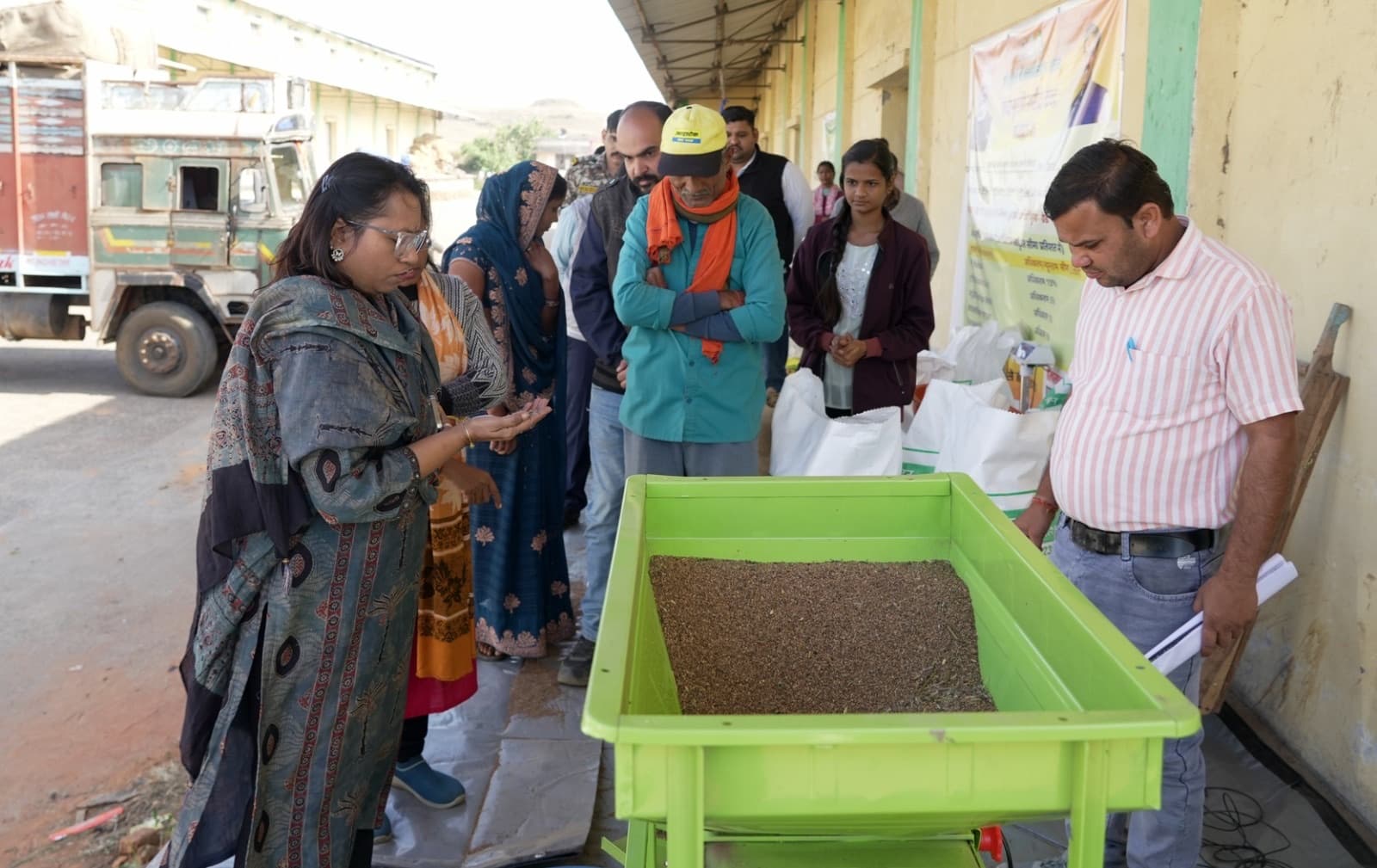 Quality inspection of millet grain before purchase